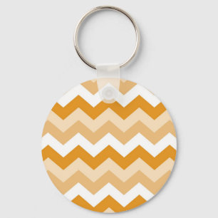Zigzag patroon (oranje en wit) key ring