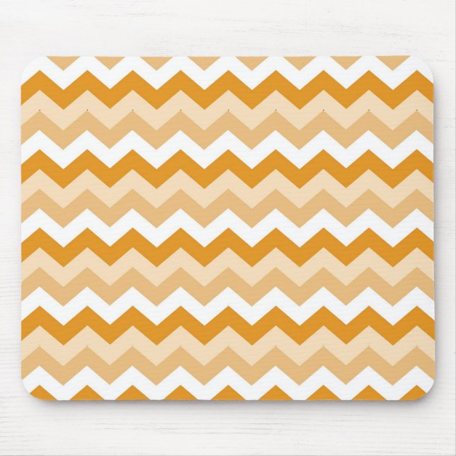Zigzag patroon (oranje en wit) mouse mat (Front)