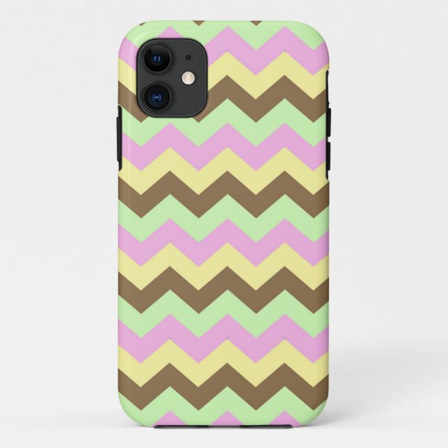 Zigzag patroon (roze, groen, geel en bruin) Case-Mate iPhone case (Back)