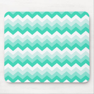 Zigzag patroon (turquoise, wit en groen) mouse mat
