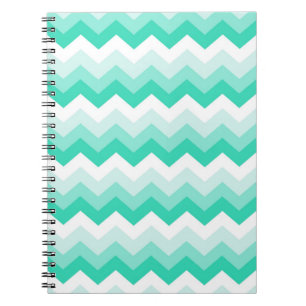 Zigzag patroon (turquoise, wit en groen) notebook