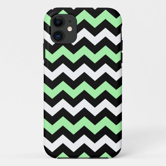 Zigzag patroon (zwart, groen, wit) Case-Mate iPhone case (Back)