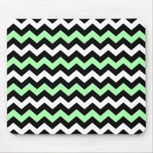 Zigzag patroon (zwart, groen, wit) mouse mat