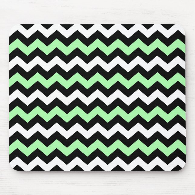 Zigzag patroon (zwart, groen, wit) mouse mat (Front)