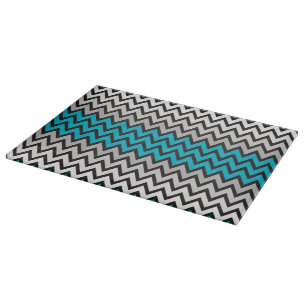 ZIGZAG pattern - black white grey + your idea Cutting Board