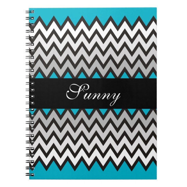 ZIGZAG pattern - black white grey + your idea Notebook (Front)