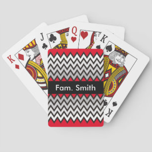 ZIGZAG pattern - black white grey + your idea Playing Cards