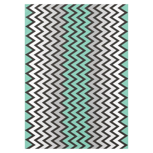 ZIGZAG pattern - black white grey + your idea Tablecloth (Front)