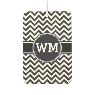 ZIGZAG pattern - black + your background & ideas Car Air Freshener
