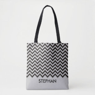ZIGZAG pattern - black + your background & ideas Tote Bag