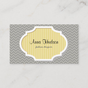 Zigzag Pattern, Chevron Pattern - Grey Business Card