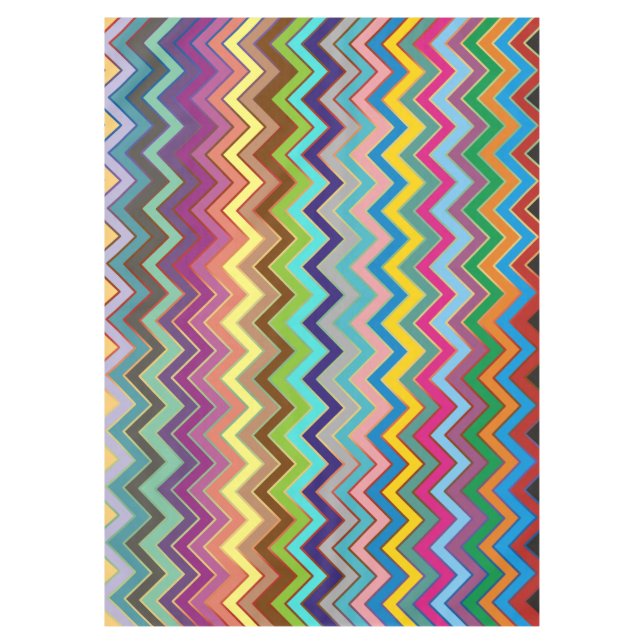 ZIGZAG pattern - coloured + your ideas Tablecloth (Front)