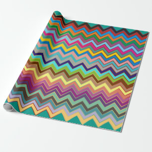ZIGZAG pattern - coloured + your ideas Wrapping Paper
