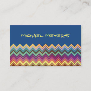ZIGZAG pattern - coloured + your text Business Card