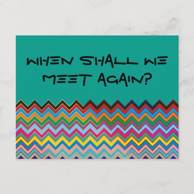ZIGZAG pattern - coloured + your text Postcard (Front)