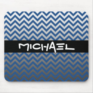 ZIGZAG pattern - grey gradients + your backgr. Mouse Mat