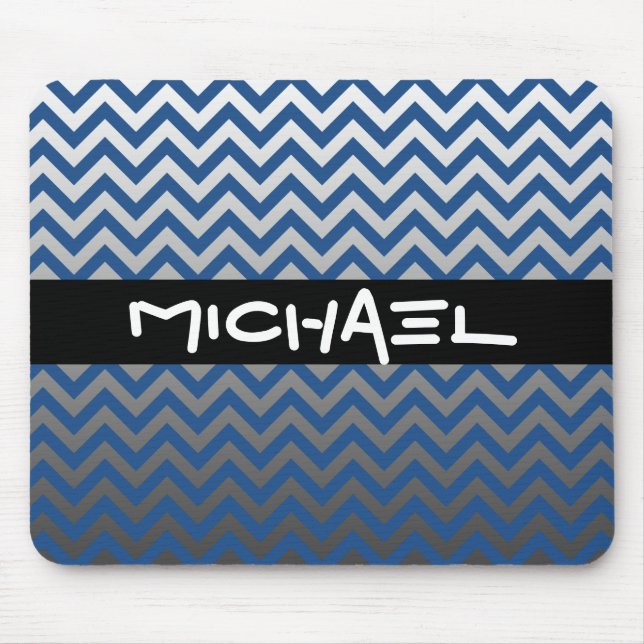 ZIGZAG pattern - grey gradients + your backgr. Mouse Mat (Front)