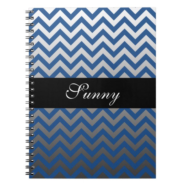 ZIGZAG pattern - grey gradients + your backgr. Notebook (Front)