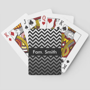 ZIGZAG pattern - grey gradients + your backgr. Playing Cards