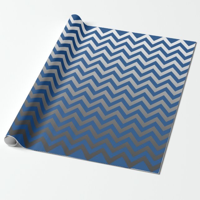ZIGZAG pattern - grey gradients + your backgr. Wrapping Paper (Unrolled)