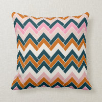 Zigzag Pattern Navy Blue Pink Orange Chevron