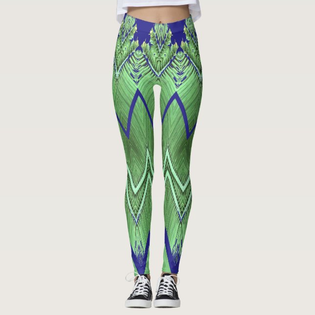 Zigzag pattern "Ratti_Creative_Arts" Leggings (Front)