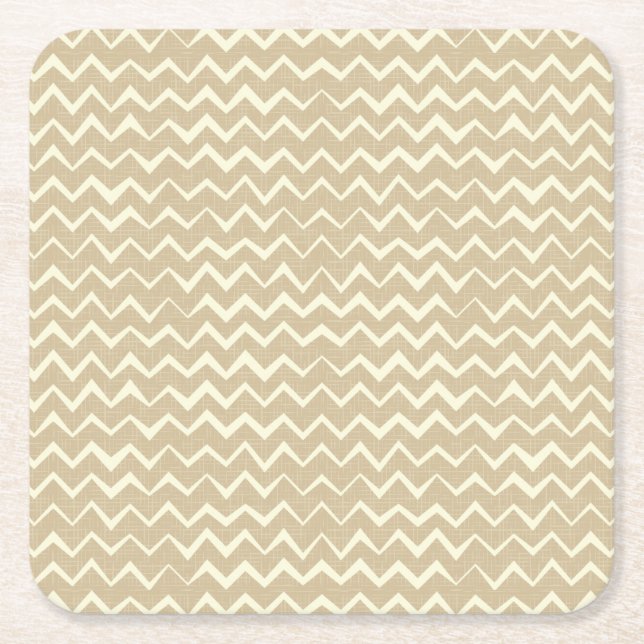 Zigzag pattern square paper coaster (Front)