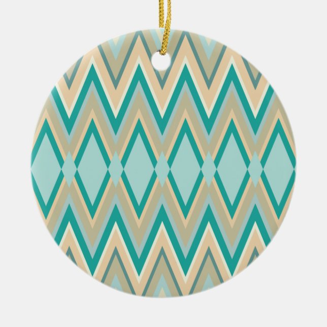 zigzag-phones diagonal ceramic tree decoration (Front)
