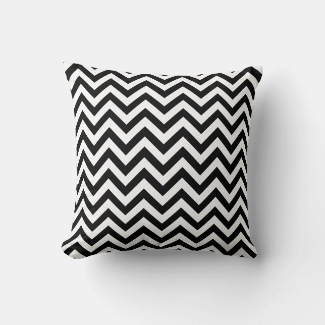 Zigzag Pillow in Black (Front)