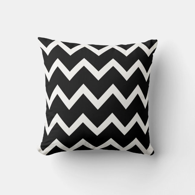 Zigzag Pillows with Black and White Chevron (Front)