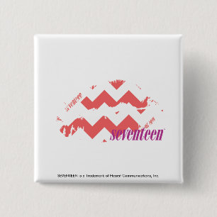 ZigZag Pink 15 Cm Square Badge