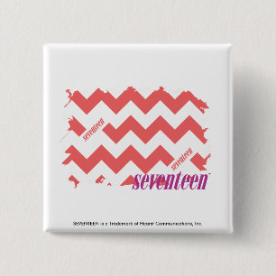 ZigZag Pink 2 15 Cm Square Badge