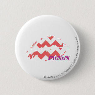 ZigZag Pink 6 Cm Round Badge