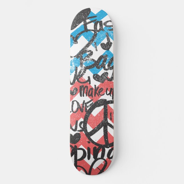 ZigZag  Pink-Aqua Skateboard (Front)
