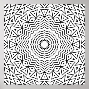 Zigzag Ring Mandala with Triangle Pattern Detail Poster