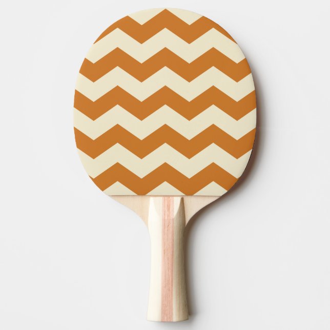 Zigzag Stripe Burnt Honey Colour Ping Pong Paddle (Front)