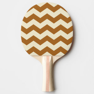Zigzag Stripe Burnt Sand Color Ping Pong Paddle
