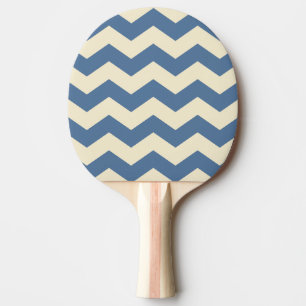 Zigzag Stripe Capri Blue Colour Ping Pong Paddle