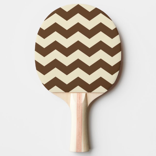 Zigzag Stripe Deep Forest Colour Ping Pong Paddle (Front)