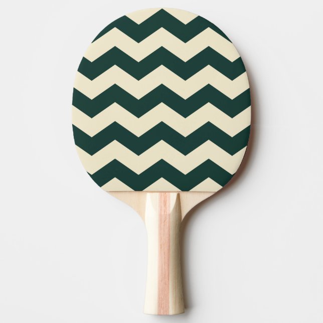Zigzag Stripe Sage Green Colour Ping Pong Paddle (Front)