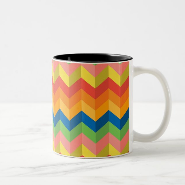 zigzag stripe Two-Tone coffee mug (Right)