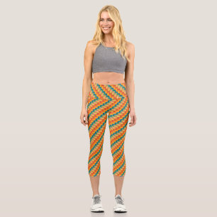 zigzag stripes  capri leggings