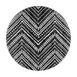 Zigzag Stripes: Hand Drawn Ethnic Cutting Board
