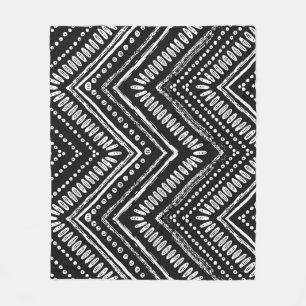 Zigzag Stripes: Hand Drawn Ethnic Fleece Blanket