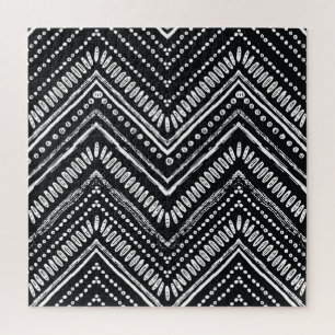 Zigzag Stripes: Hand Drawn Ethnic Jigsaw Puzzle