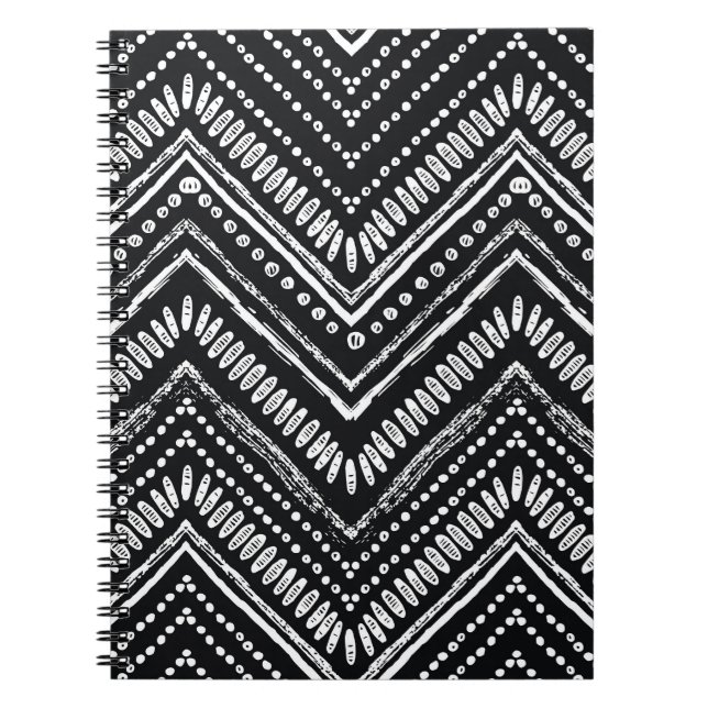 Zigzag Stripes: Hand Drawn Ethnic Notebook (Front)