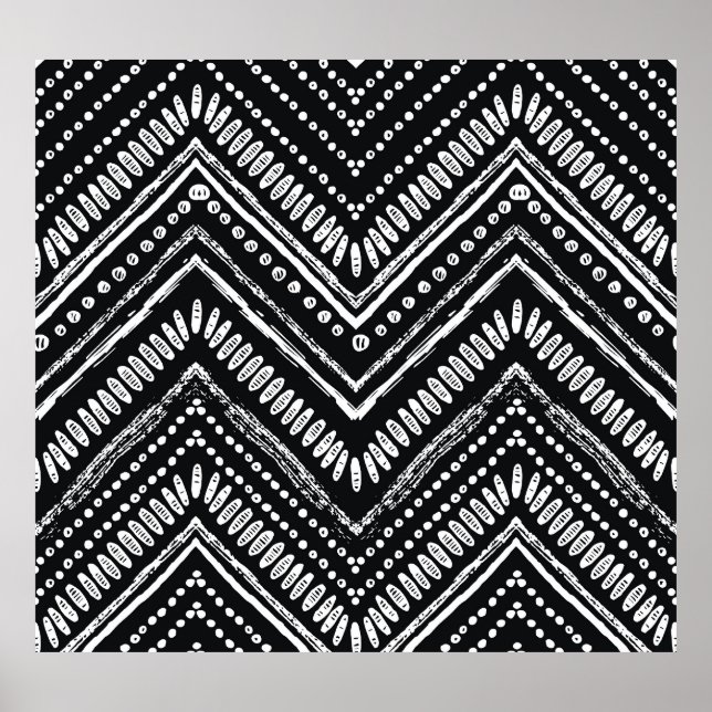 Zigzag Stripes: Hand Drawn Ethnic Poster (Front)