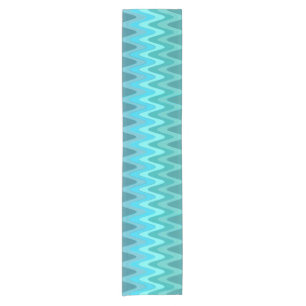 ZIGZAG Waves cyan + your ideas Short Table Runner