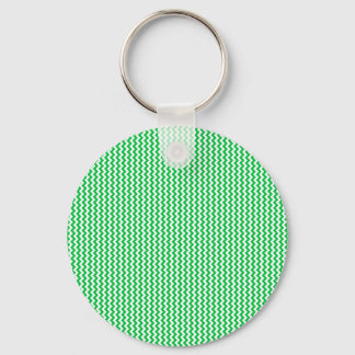 Zigzag - White and Dark Pastel Green Key Ring