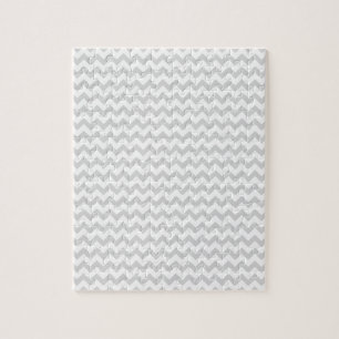 Zigzag Wide  - White and Light Grey Jigsaw Puzzle